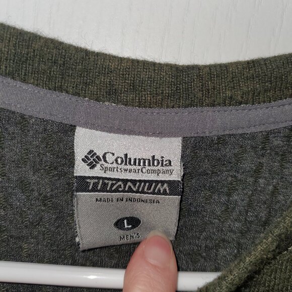 Army Green Columbia Titanium Wool blend Sweater  -Large - Picture 4 of 6